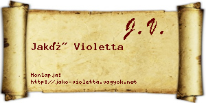 Jakó Violetta névjegykártya